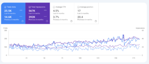 The Dream Riders Client Google Search Console Report.