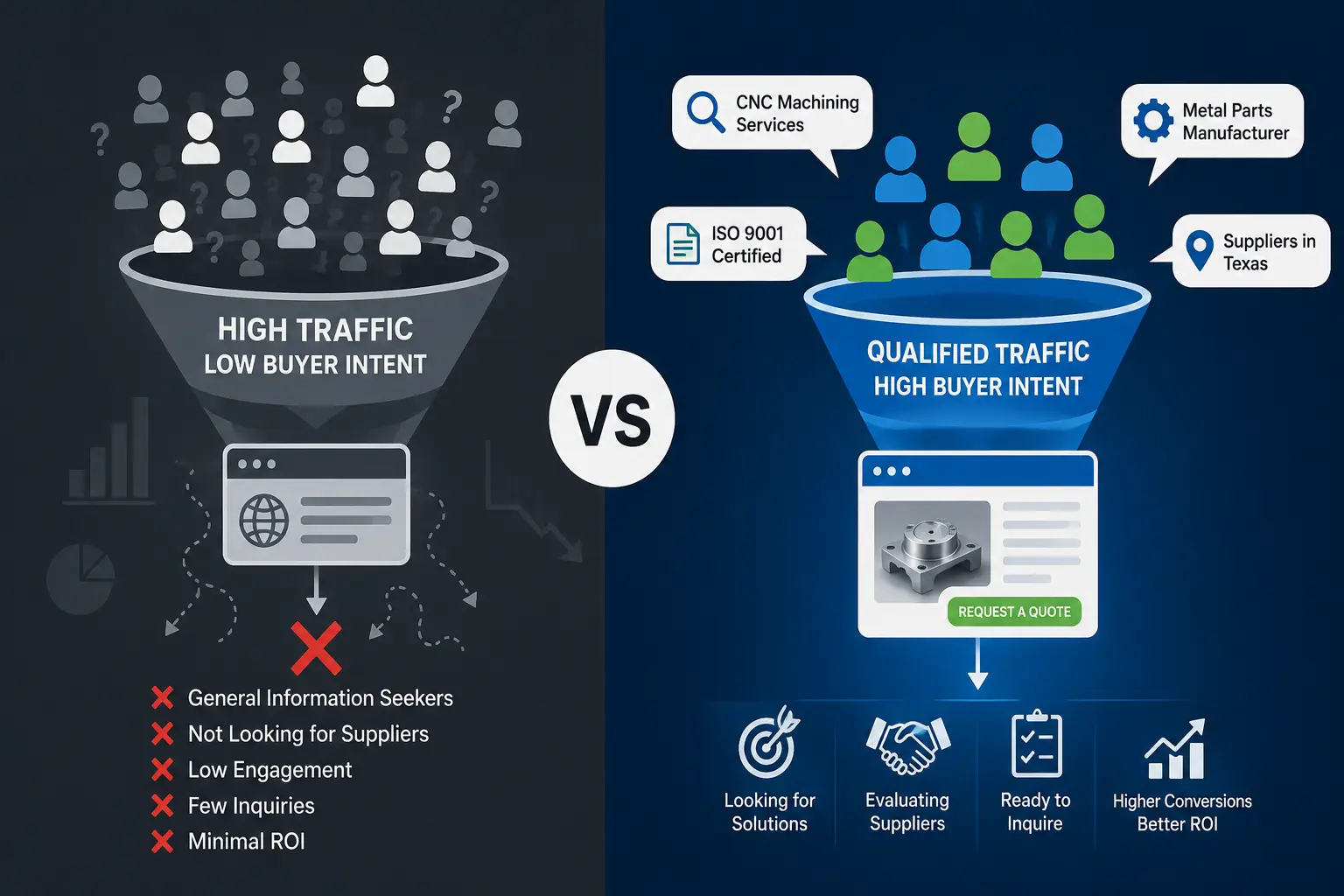 Manufacturing Traffic vs. Buyer Intent Comparison
